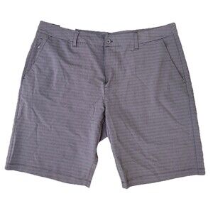 Hang Ten Quick Dry Men's Size 40 Black Stripe Button Tie-Adjustable Shorts NEW